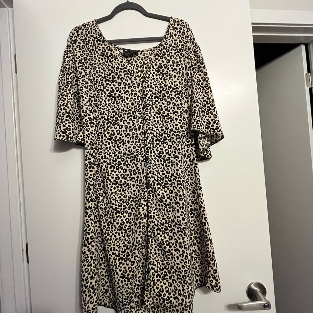 ASOS Black and Cream Leopard Print Dress